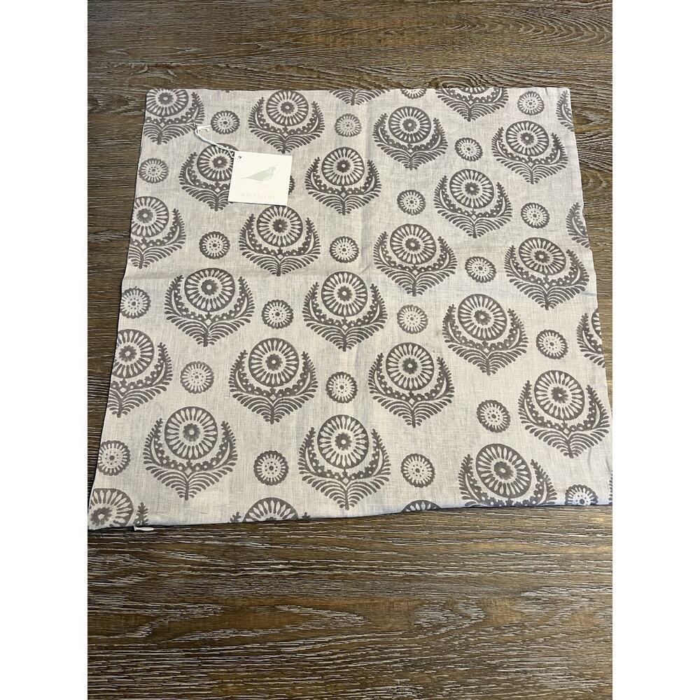 NWT Serena & Lily Pillow Cover (20” SQ) Gray 100% Linen